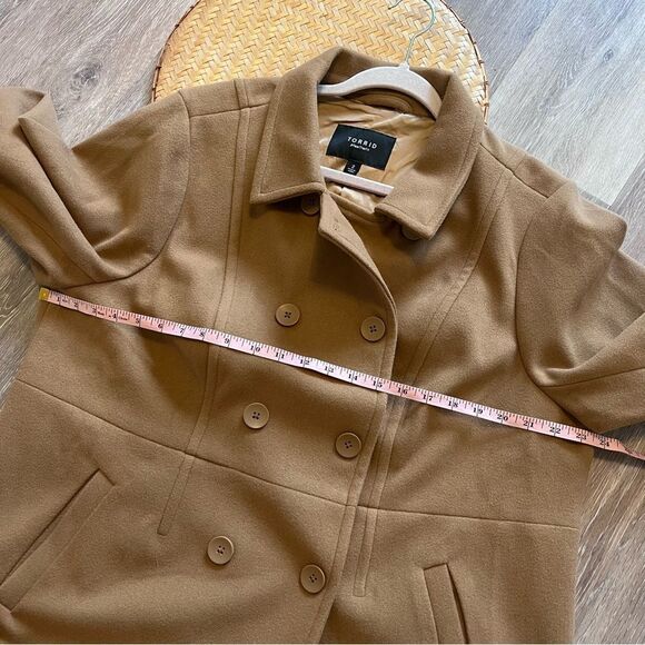 Torrid Faux Melton Double Breasted Peacoat camel brown women’s plus size 2x - Picture 5 of 8